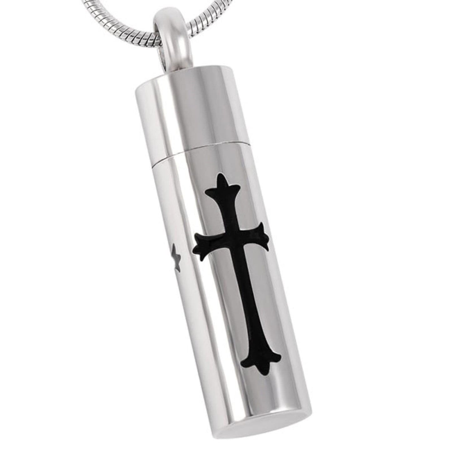 Cylinder Cross Ashes Necklace Pendant