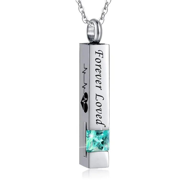 Pillar December Jewel Ashes Necklace Pendant