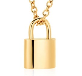 Gold Padlock Ashes Necklace Pendant