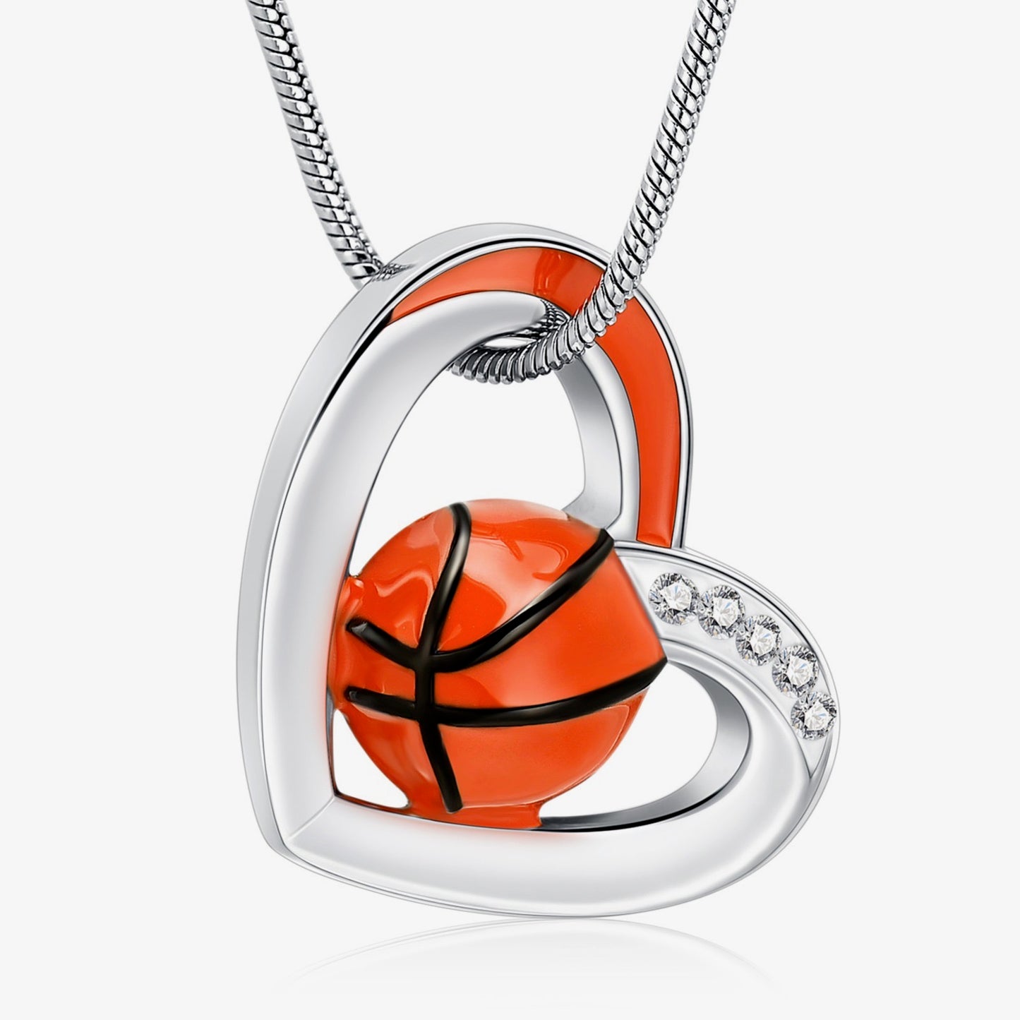 Basketball Heart Ashes Necklace Pendant