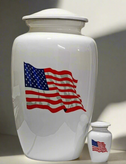 Elite Series Urn- Basic Flag Patriotic Urns w/FREE Keepsake