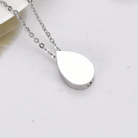 Flat Teardrop Ashes Necklace Pendant