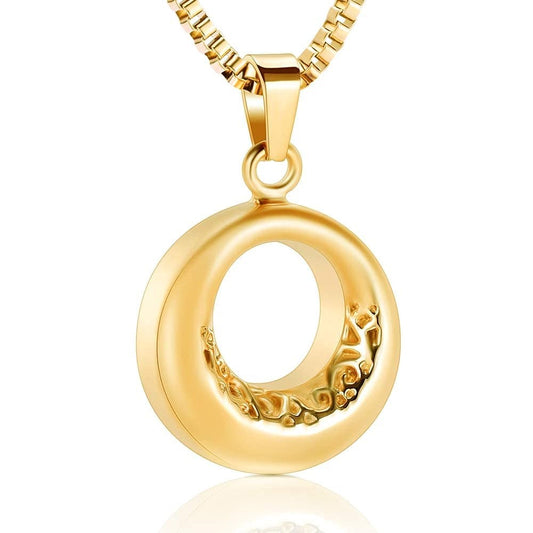 #148 Gold Circle Ashes Necklace Pendant