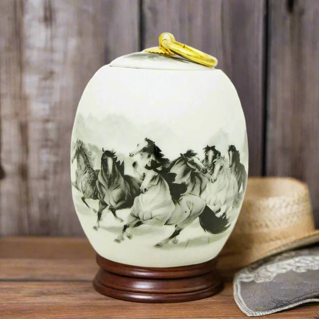 Ceramic Horses Keepsake Urn Keepsake Urn NFY