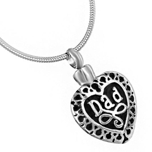 #024 Dad Heart Ashes Necklace Pendant Jewelry Never Forget You