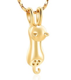 Pet Gold Cat Ashes Necklace Pendant