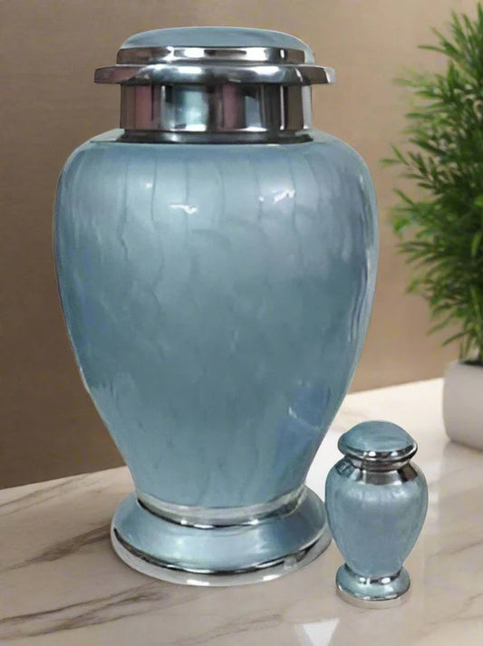Elite Series Urn- Tropical Blue Hotep Urns w/FREE Keepsake