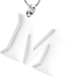 Letter M Ashes Necklace Pendant