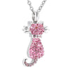 #P30 Pet pink Jeweled Cat  Ashes Necklace Pendant