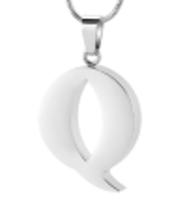 Letter Q Ashes Necklace Pendant