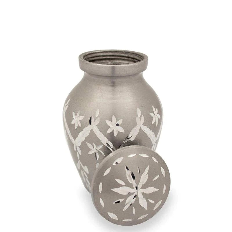 Silver Diamond Etched 3" Keepsake Size Ashes Urn Pewte Keepsake Urn NFY