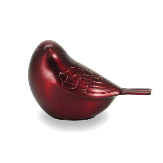 Brass Crimson Songbird Keepsake Urn