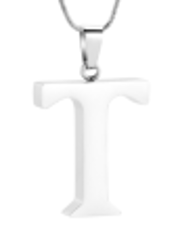 Letter T Ashes Necklace Pendant