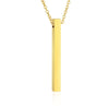 #107 thin Gold rectangle   Necklace Pendant