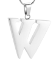 Letter W Ashes Necklace Pendant