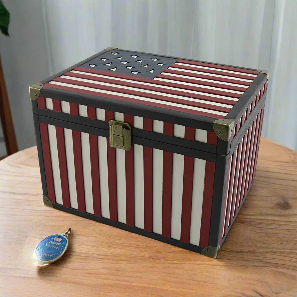 USA Flag of 1812 Memory Chest keepsake urn Full Size Urn NFY