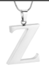 Letter Z Ashes Necklace Pendant