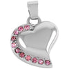 #007 Breast Cancer Heart Cremation Necklace Pendant