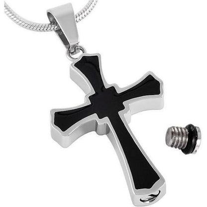 #028 Black Cross Cremation Jewelry Pendant Jewelry Never Forget You