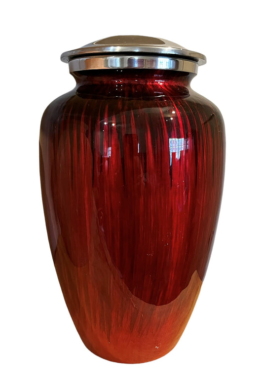 New Enamel Finished Red and Black 10" Full Size Ashes Urn Full Size Urn NFY