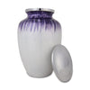 New Full Size Enamel Finished Purple and White 10" Full Size Ashes Urn
