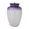 New Full Size Enamel Finished Purple and White 10" Full Size Ashes Urn