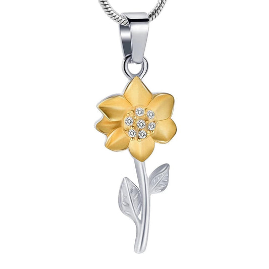 #014 Sunflower Ashes Necklace Pendant Jewelry Never Forget You