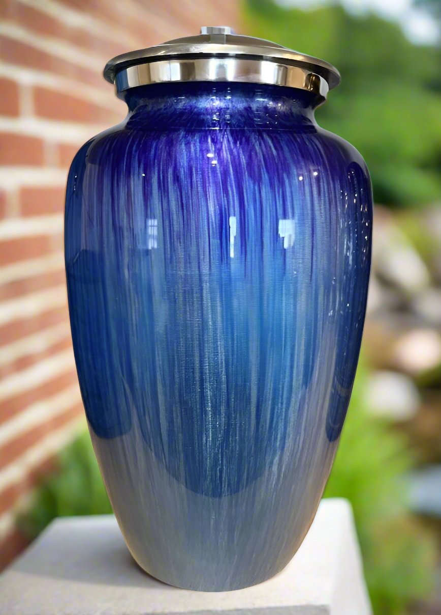 New Blue Drop 10" Full Size Ashes Urn Full Size Urn NFY