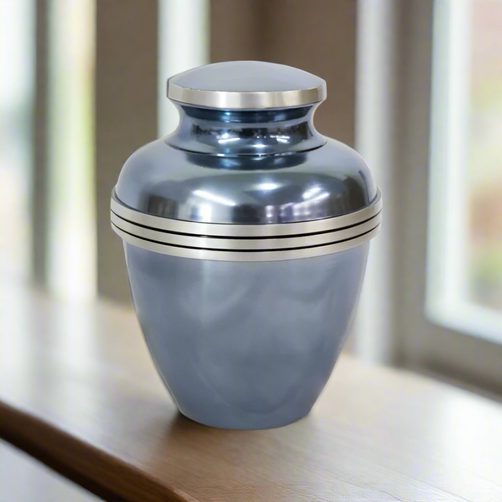 New Blue Banded Medium Urn Full Size Urn NFY