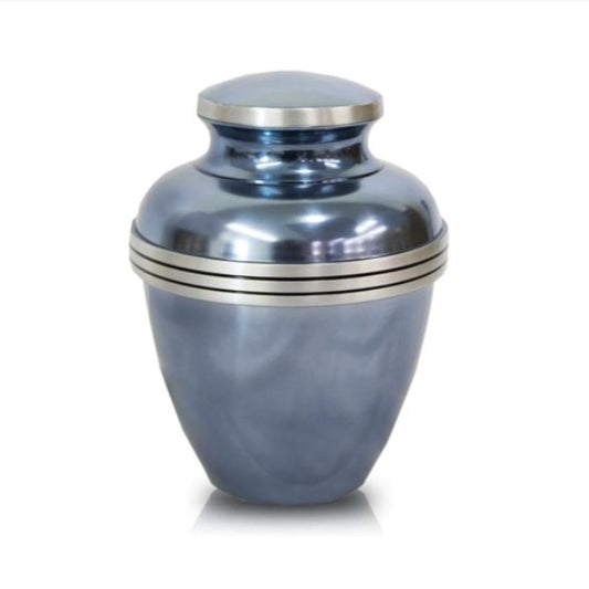 New Blue Banded Medium Urn