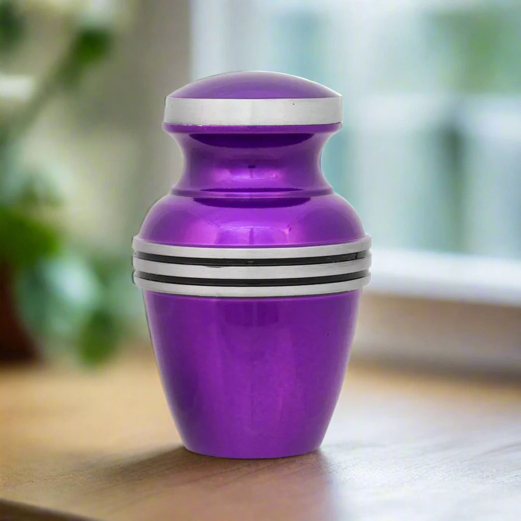 Deep Purple Banded 3.5" Keepsake Urn Keepsake Urn NFY