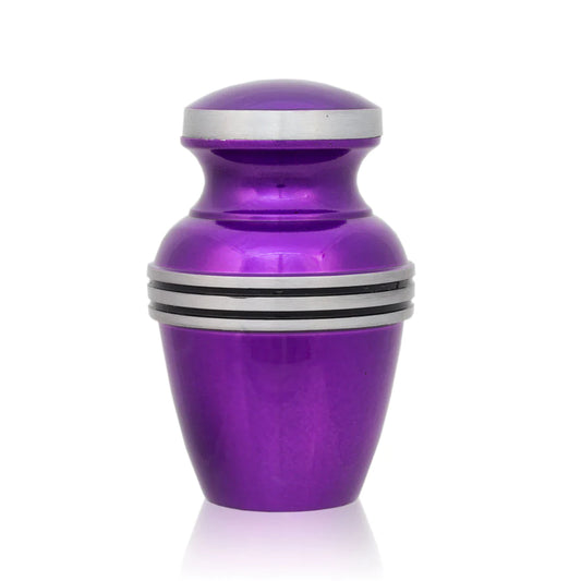 Deep Purple Banded 3.5" Keepsake Urn