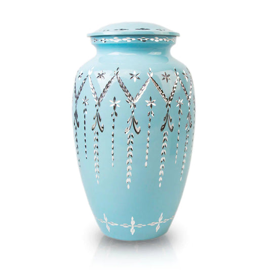 Blue Diamond Etch Large Urn