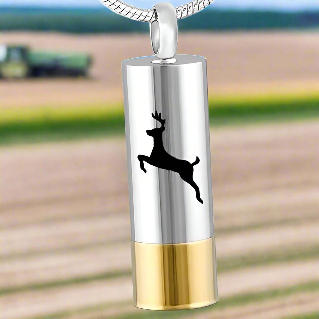 #I "Deere" Shotgun Shell Cremation Ashes Necklace Jewelry Never Forget You