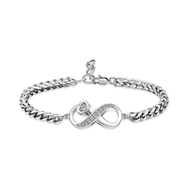 #004B Silver Infinity Bracelet Jewelry Never Forget You