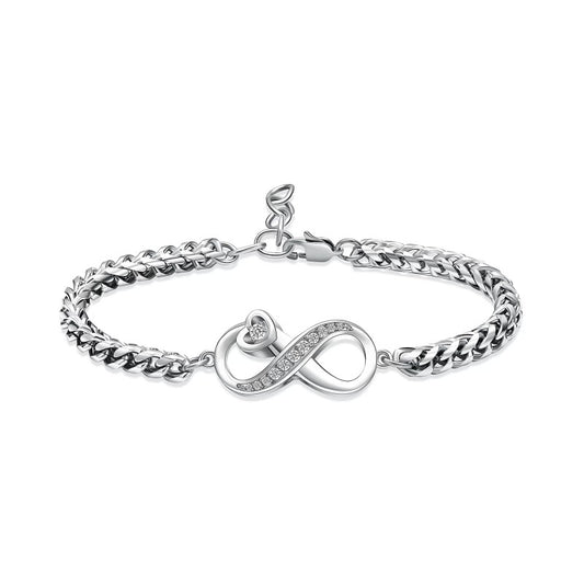 #004B silver Infinity Bracelet 20cm