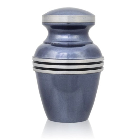 Light Blue Banded 3.5 Keepsake Urn