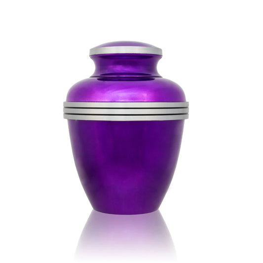 New Deep Purple Banded Medium Urn