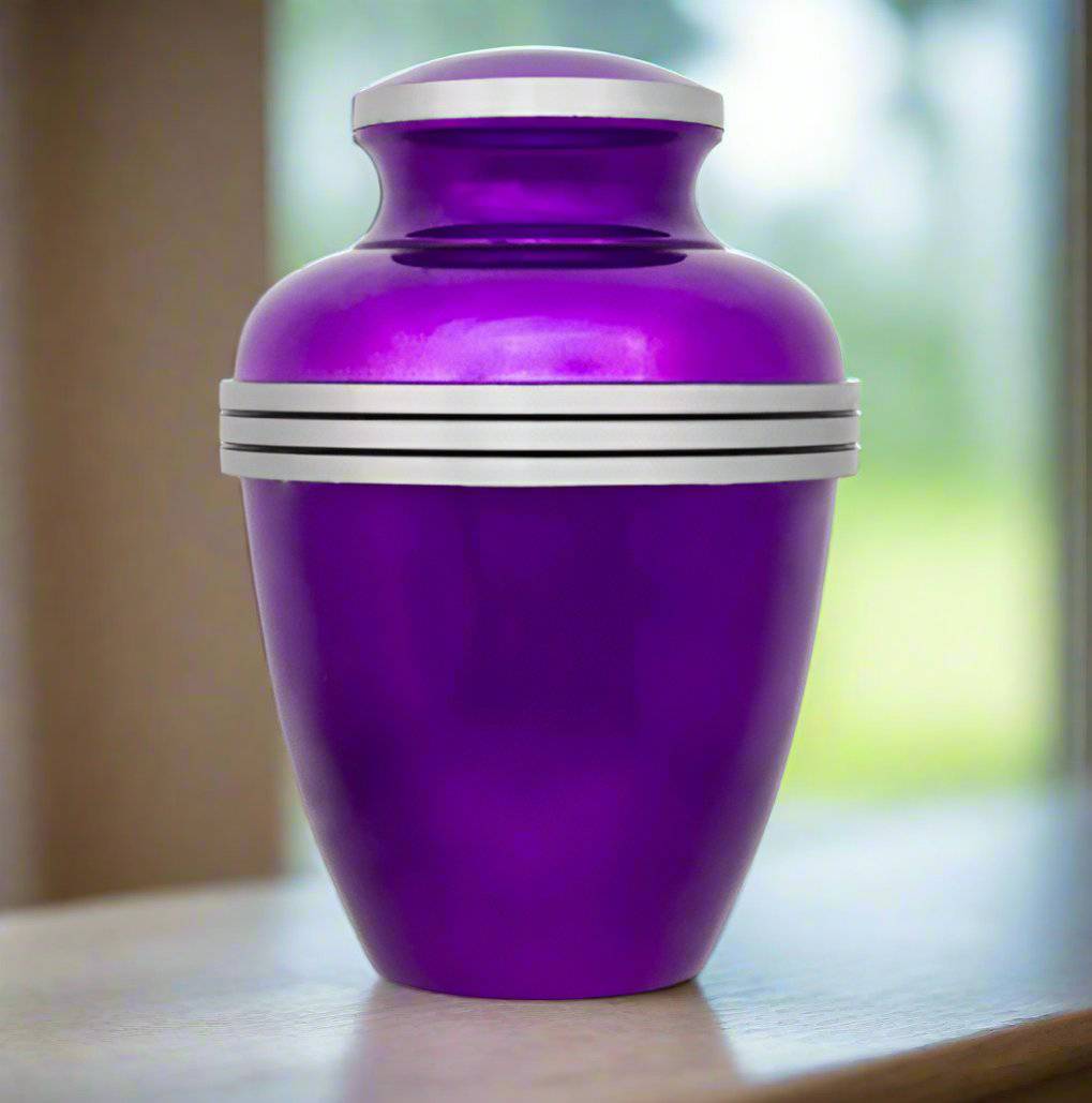 New Dark Purple 10" Full Size Ashes Urn Full Size Urn NFY