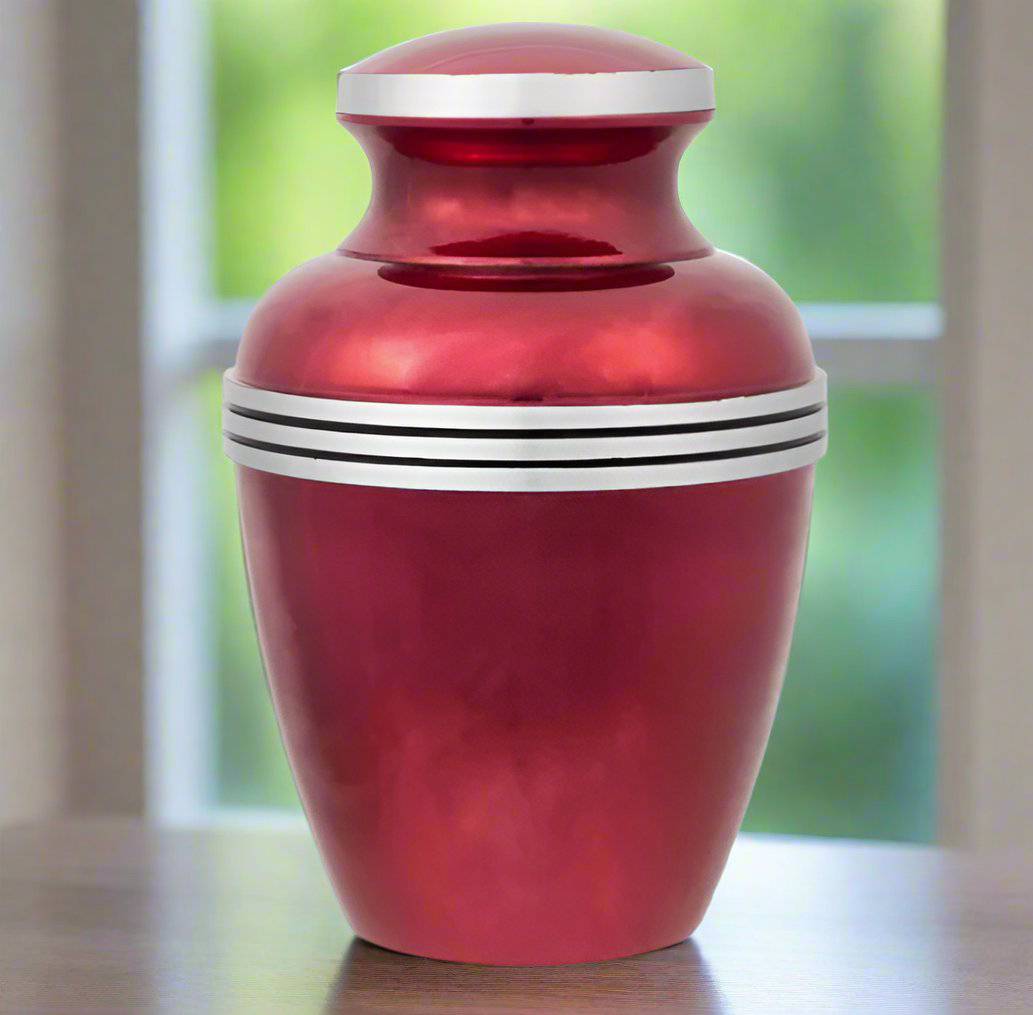 New Red Banded 10" Full Size Ashes Urn Full Size Urn NFY