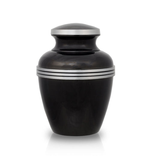 Dark Slate Banded Cremation Urn - Medium