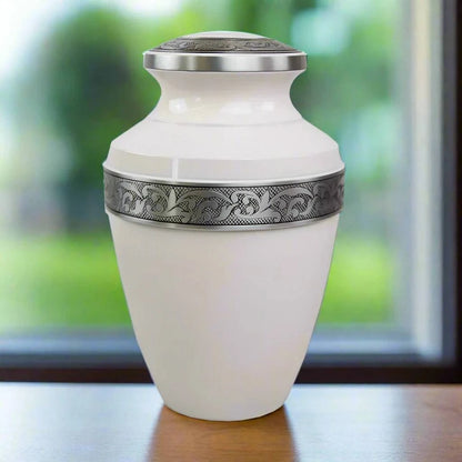 White Floral Band 10' Full Size Urn Full Size Urn NFY