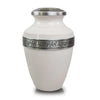 White Floral Band 10' Full Size Urn